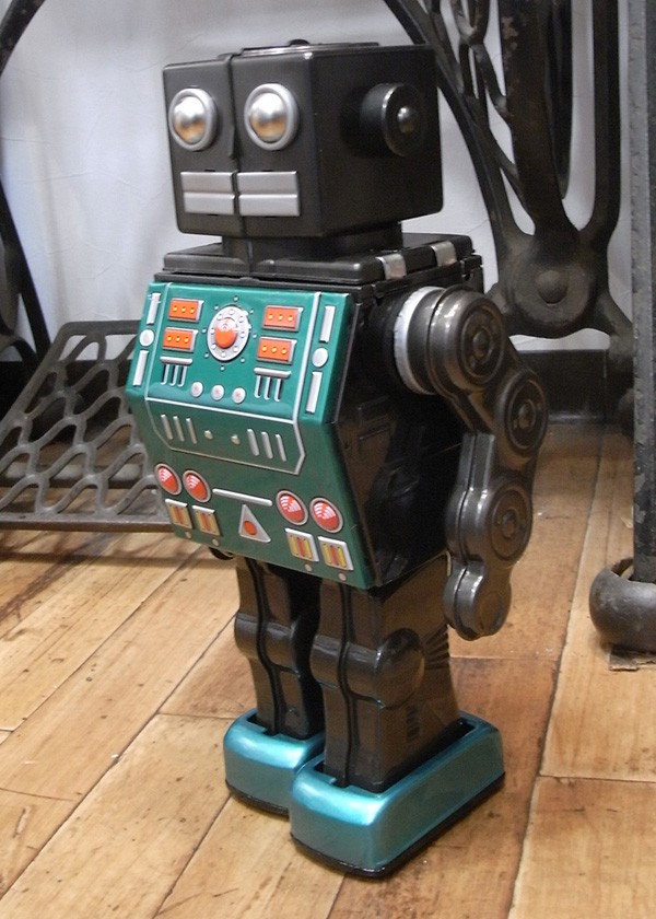 ブリキの電動ロボット スモーキングディノ ブリキのおもちゃ
