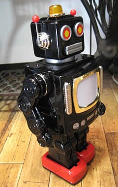 ブリキのおもちゃ ブリキの電動ロボット テレビロボット : アメリカン