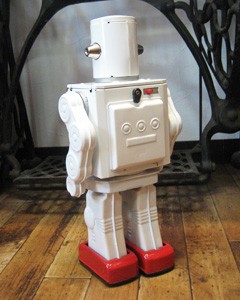 ブリキのおもちゃ ブリキの電動ロボット コックピットロボット