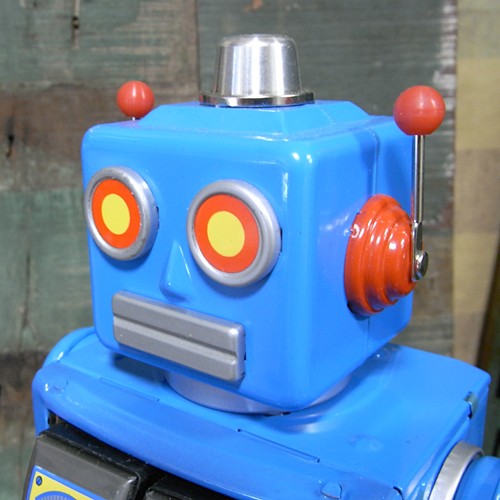 ブリキのおもちゃ ブリキの電動ロボット スターストレイダー ブルー