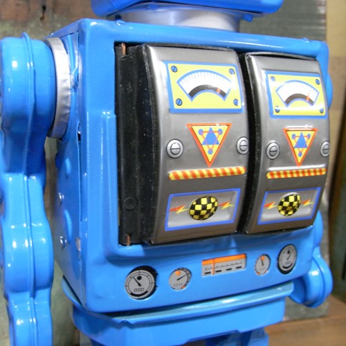 ブリキのおもちゃ ブリキの電動ロボット スターストレイダー ブルー