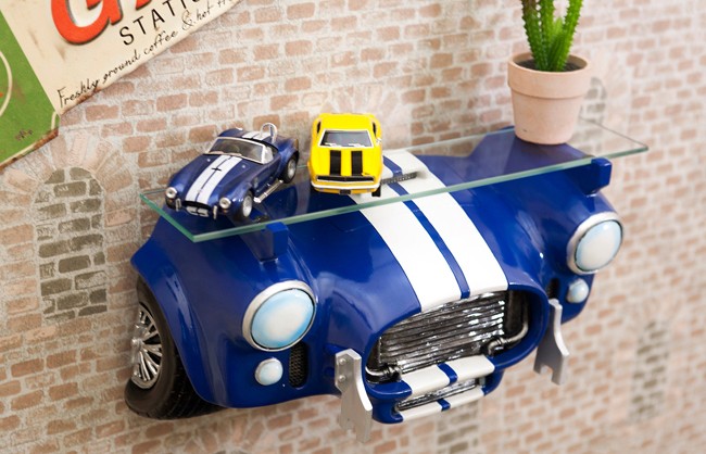 CAR HEADシェルフ インテリア 棚 Blue Car シェルビー コブラ