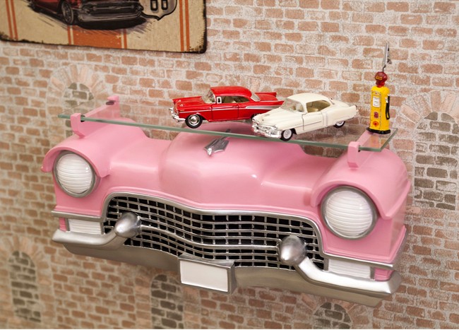 ブリキ　オープンカー　キャデラック　アメリカン　ピンク　インテリア　車 ブリキ オープンカー キャデラック アメリカン ピンク インテリア 車
