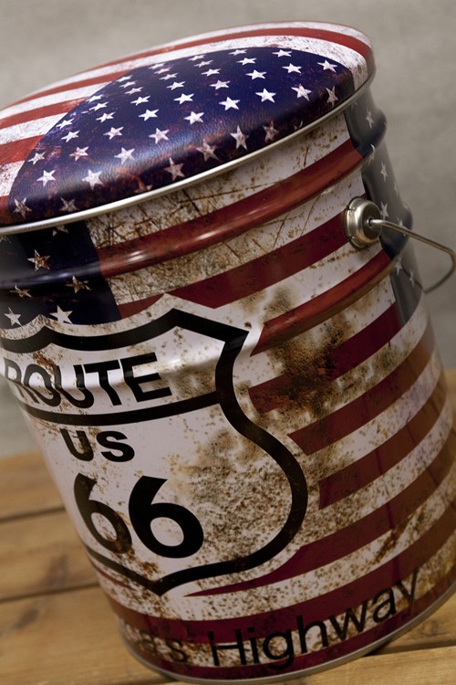 ぺール缶 スツール ROUTE66 US 収納ボックス オイル缶 椅子