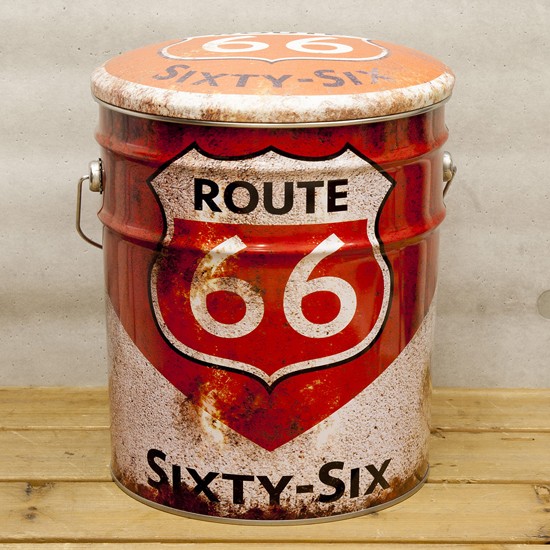 ぺール缶 スツール ROUTE66 ORANGE 収納ボックス オイル缶 椅子