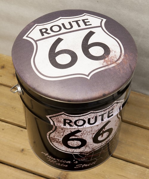 ぺール缶 スツール ROUTE66 BLACK 収納ボックス オイル缶 椅子