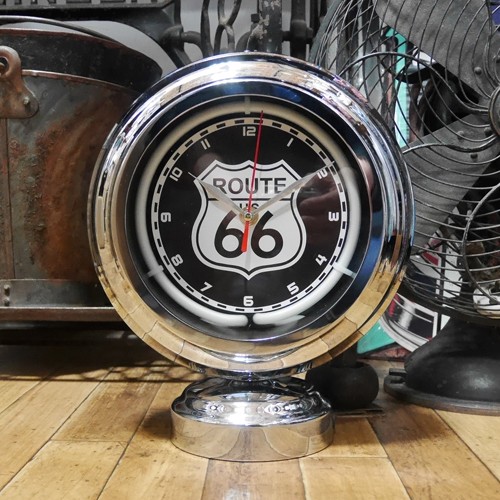 ROUTE66 ガスランプ ネオンクロック 置時計 ルート66 GASLAMP NEON