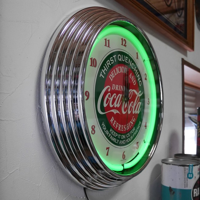 【訳あり！】70's コカコーラ Coca-Cola 掛時計 ウォールクロック コカ・コーラ壁掛け時計