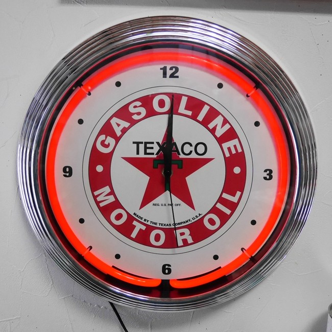 テキサコ ネオンクロック 掛け時計 TEXACO NEON CLOCK SINGLE ウォール