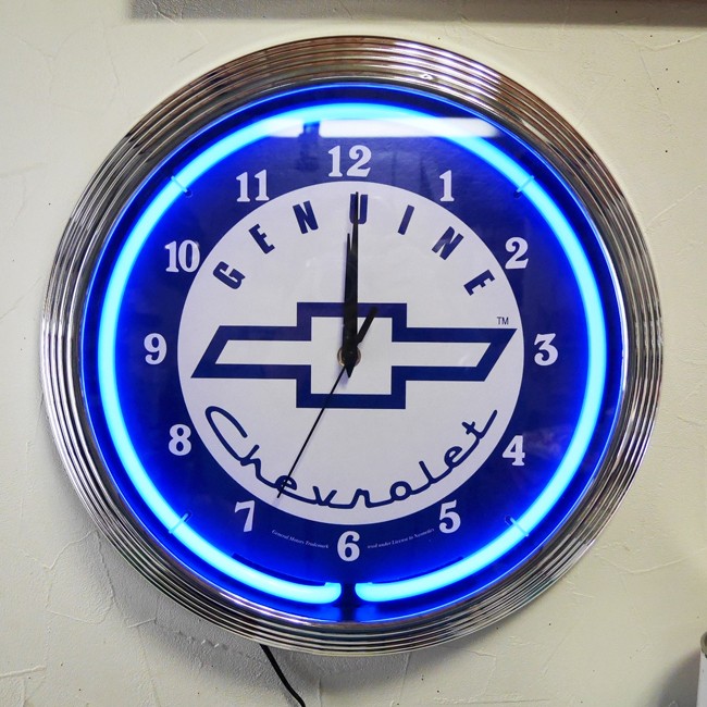 シボレー ネオンクロック 掛け時計 CHEVROLET NEON CLOCK SINGLE