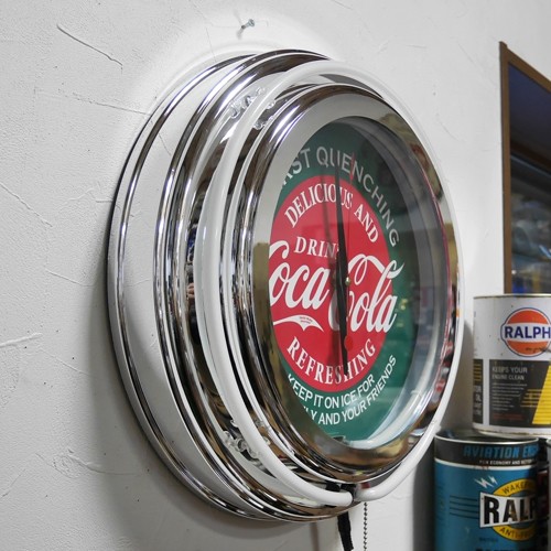Coca Cola（コカコーラ） ダブルネオンクロック インテリア 掛け時計
