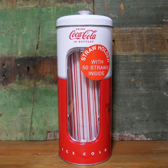 ★ ヴィンテージ コカコーラ ガラス製ストローホルダー デッドストック品 ☆ ヴィンテージ コカコーラ ガラス製ストローホルダー デッド
