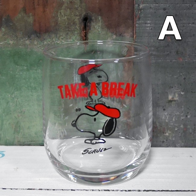 SNOOPY スヌーピー グラス コップ TAKE A BREAK : アメリカン