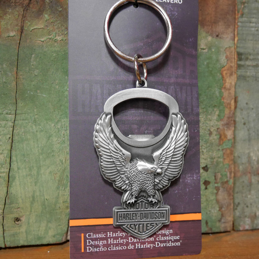 Harley Davidson エンブレム 4個セット　キーホルダーヴィンテージ Harley Davidson ハーレーダビッドソン メタルキーリング