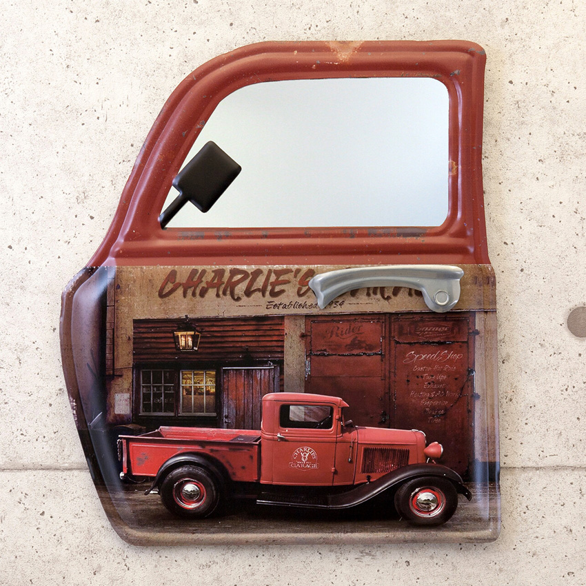 カー ドアミラー CHARLIE'S GARAGE インテリア ウォールミラー 鏡 Car
