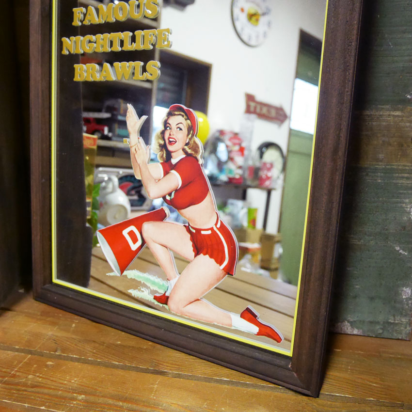 ポパイ 鏡 ミラー看板 看板 パブミラー 壁掛け 約46x31cm パブミラー BP E/Cheerleader インテリア ウォールミラー 鏡 PUB
