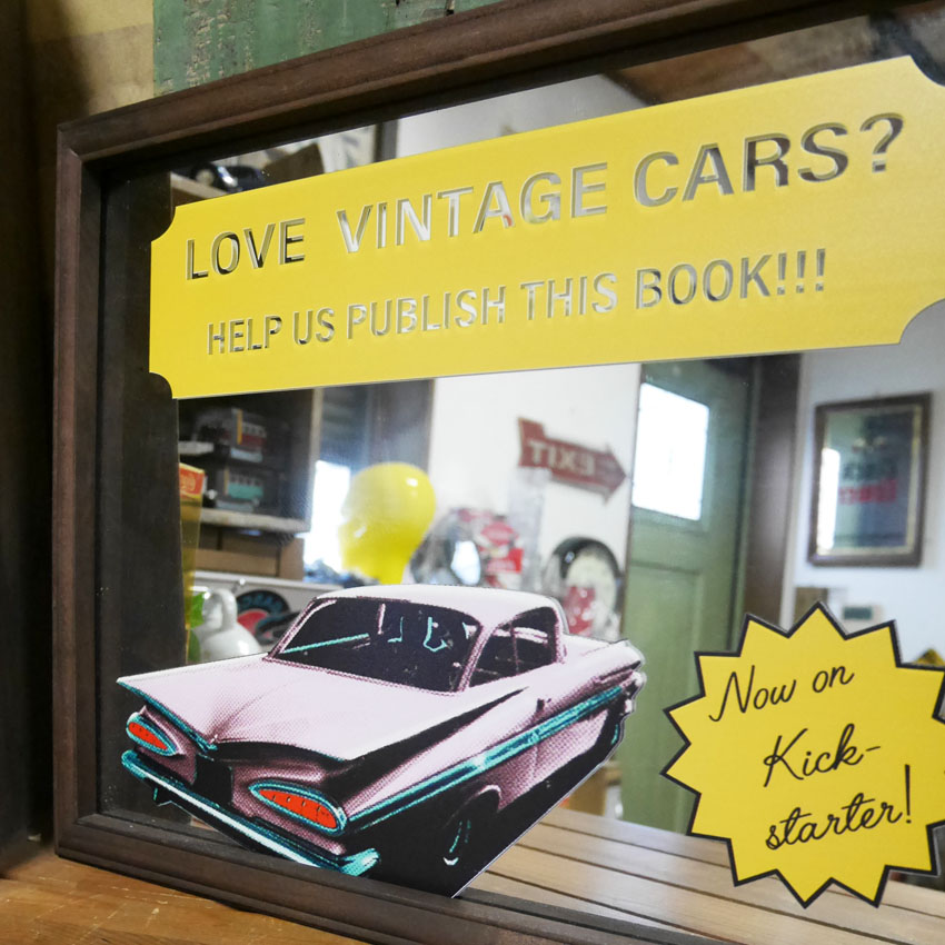 パブミラー LOVE VINTAGE CARS インテリア ウォールミラー 鏡