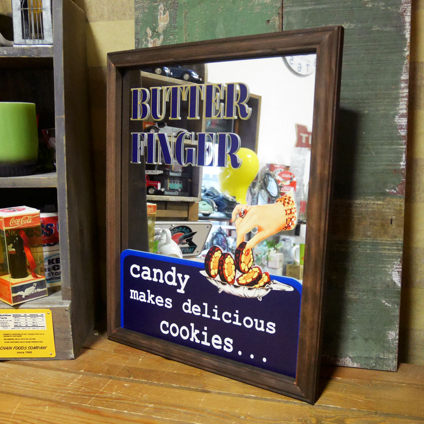 パブミラー BUTTER FINGER インテリア ウォールミラー 鏡 PUB