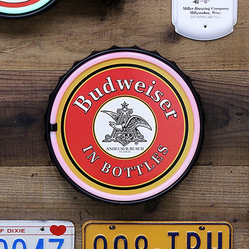 Budweiser 王冠型　LED照明　ブリキ看板 neon-100.6.jpg