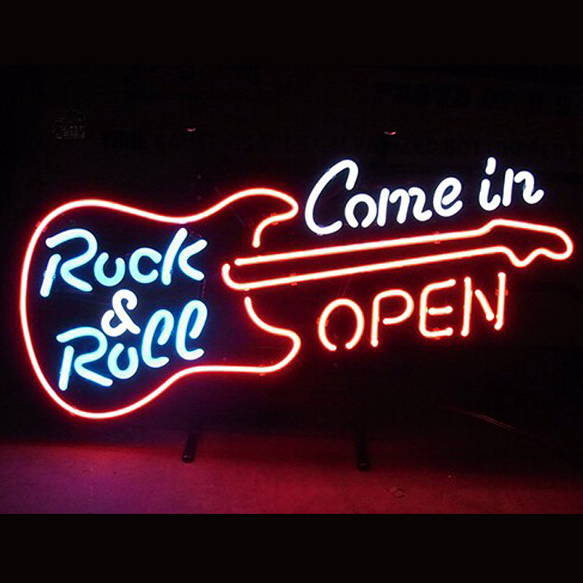 GUITAR OPEN ネオンサイン ネオン管 NEON SIGN : アメリカン雑貨