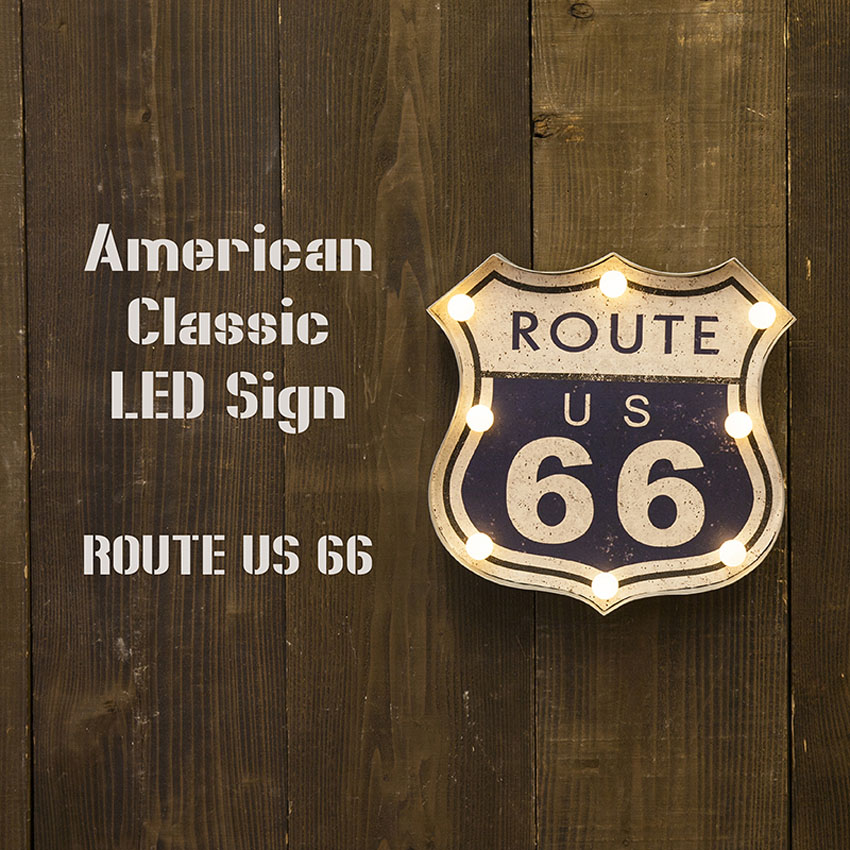 アメリカンクラシック ROUTE US 66 LED サイン ルート66