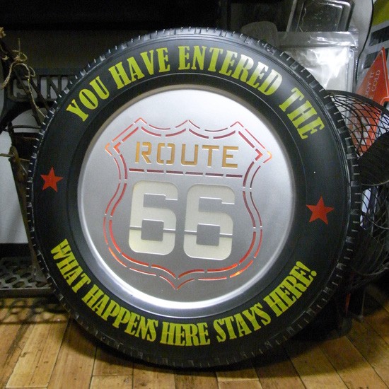 アメリカ購入Historic Route 66 LEDサイン 壁掛け インテリア ルート66 タイヤ LEDサイン インテリア ROUTE66 ネオンサイン ウォール