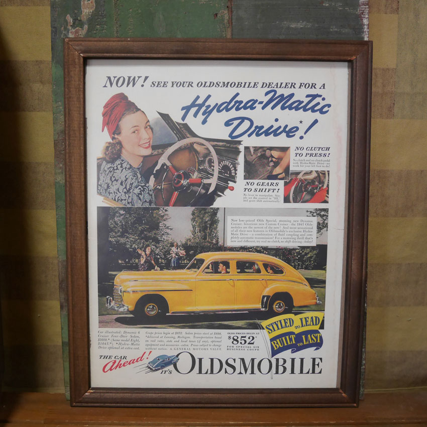 【1907年当時物】アンティーク 雑誌広告 National 自動車 額装品 インテリアピクチャー LIFE誌 アンティーク広告 ポスター インテリア