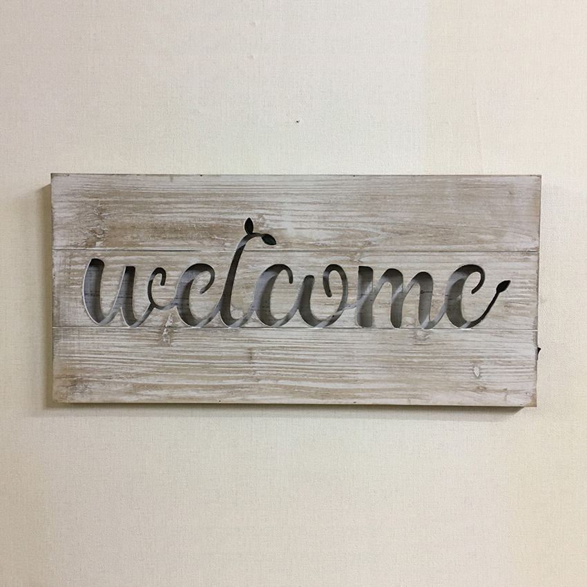 LED 木製サインボード ウェルカム インテリア welcome ウッドサイン