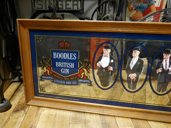 アンティーク パブミラー ブードルス ブリティッシュジン 鏡 Boodles