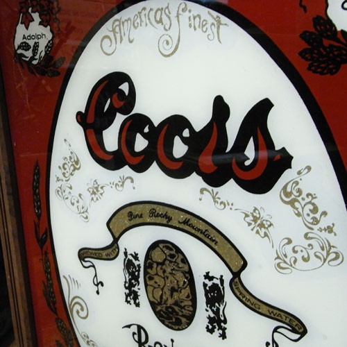 アンティーク インテリアパネル クアーズ ビール 鏡 Coors