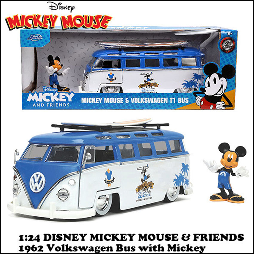 DISNEY レトロミニカー 1/24 JADA TOYS 1962 VOLKSWAGEN T1 BUS w/ MICKEY MOUSE  ミッキーマウス ディズニー