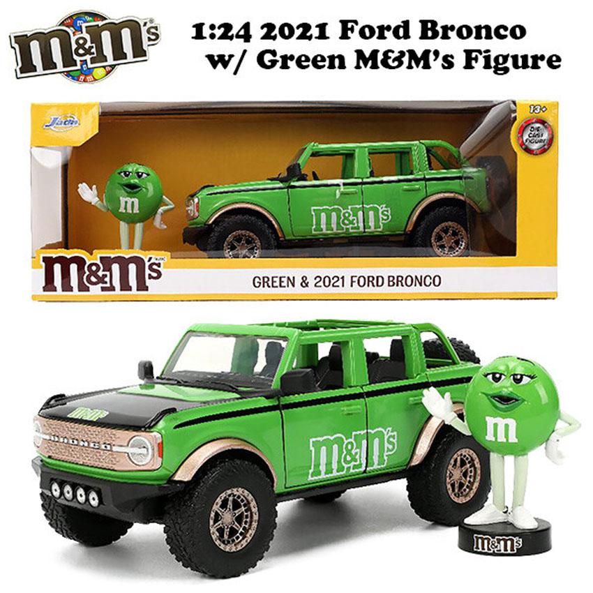 M&M's オリーブグリーンミニカー M&M'S レトロミニカー 1/24 JADA TOYS 2021 FORD BRONCO w/GREEN