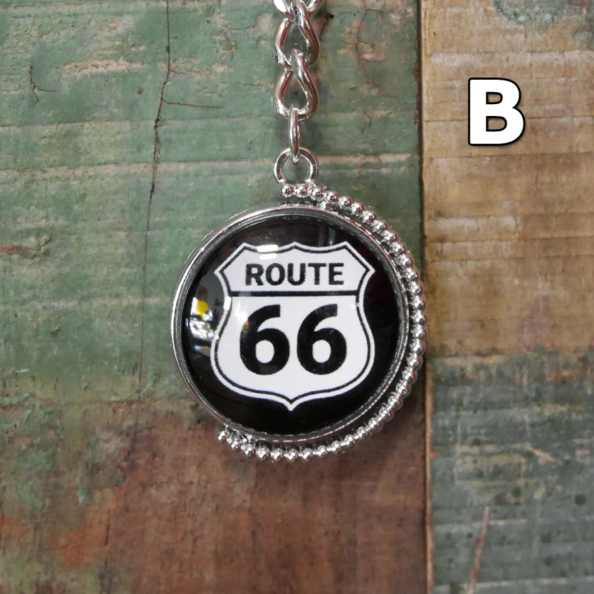 ROUTE66 リバーシブル バブルキーホルダー ルート66 キーリング
