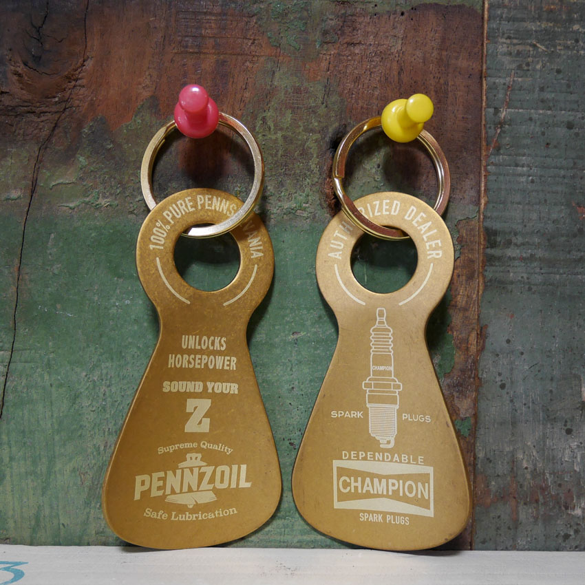 ADVERTISING SHOEHORN KEY RING 真鍮 靴べら キーホルダー 靴すべり