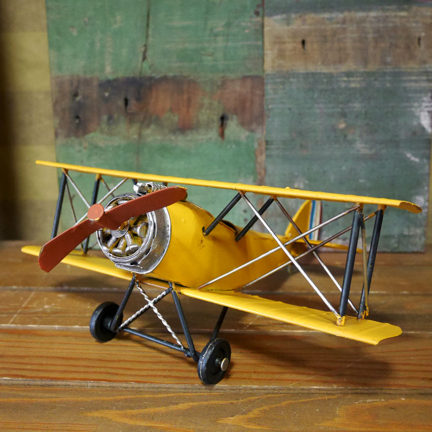 ヴィンテージ プレーン biplane インテリア 飛行機 ブリキのおもちゃ