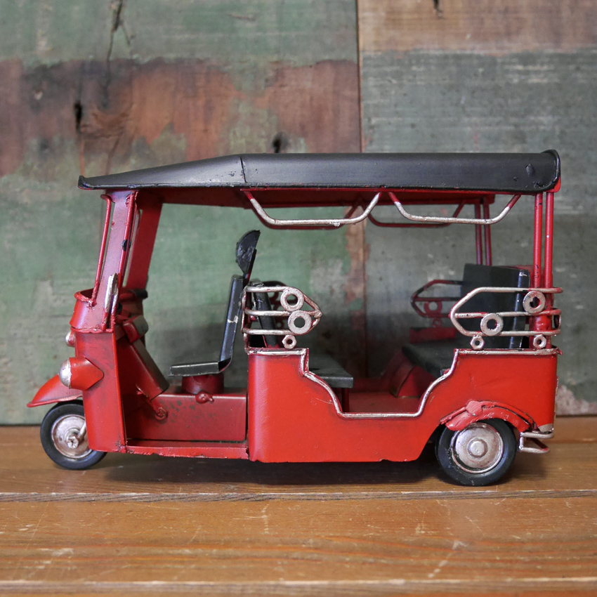【珍品】SCOTTOY スコッティー　三輪バイク 赤　ブリキ　ミニカー 輸入雑貨 置物 Surf Bicycle 自転車 バイク ブリキ ミニカー