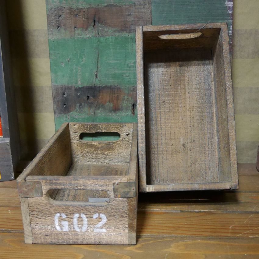 収納ボックス 木箱 2個セット プランター ウッドボックス : アメリカン