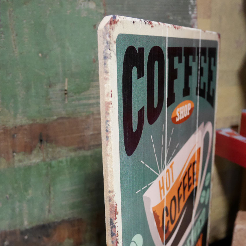 アメリカン ウッドサインボード COFFEE BEST IN TOWN 木製看板