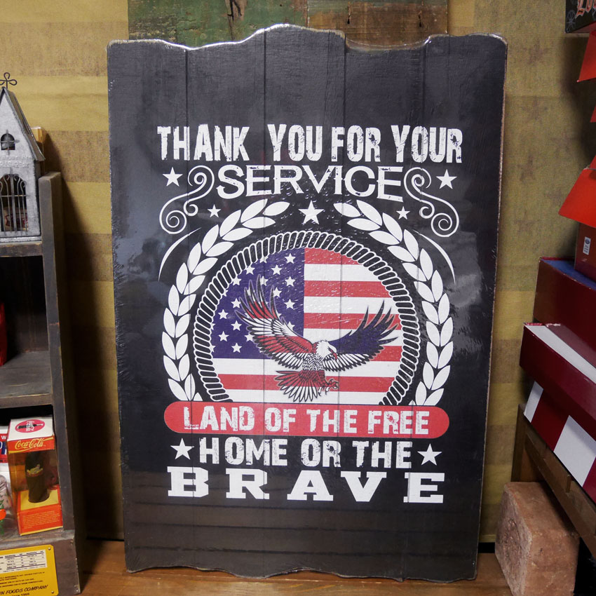 ウッドボード LAND OF THE FREE インテリア 木製看板 : アメリカン雑貨