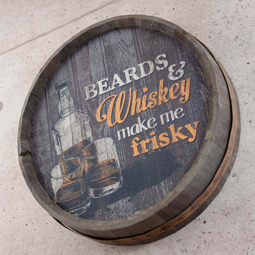 バレルトップウォールサイン Whiskey make me frisky バレルサイン 樽