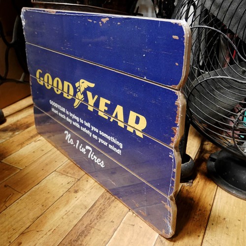 GOODYEAR ヴィンテージサインボード グッドイヤー インテリア 木製看板