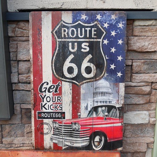 ルート66 アメリカン インテリア ROUTE66 木製看板 サインボード : wp