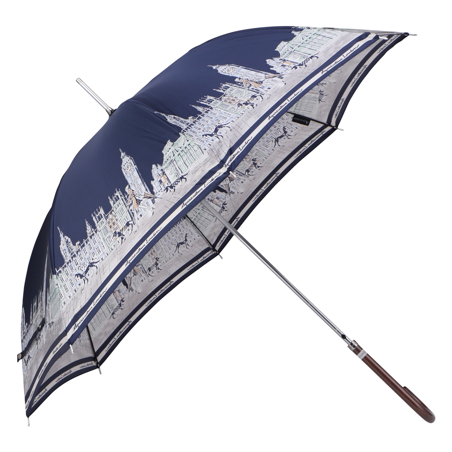 アクアスキュータム新品ネイビー ジャンプ式雨傘 / 長傘 No.1 1/2 アクアスキュータム Aquascutum Aquascutum（アクアスキュータム