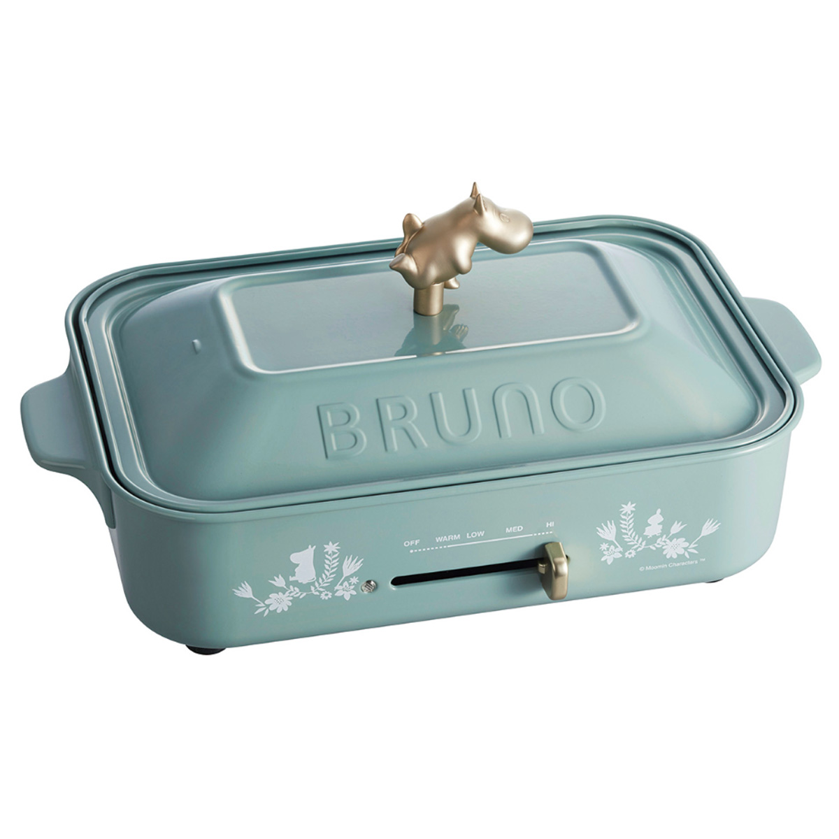 【美品】BRUNO ムーミン コンパクトホットプレート ブルーグレー 完備品 BRUNO（ブルーノ） ノベルティー付属 ホットプレート ムーミン