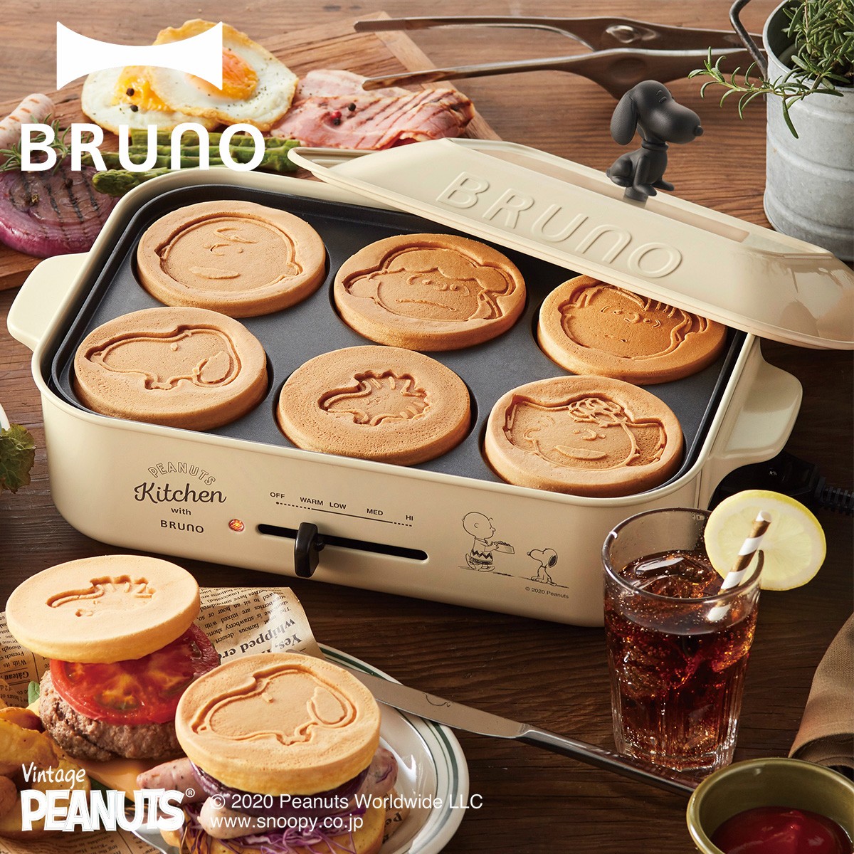 ブルーノ BRUNO ホットプレート スヌーピー たこ焼き器 焼肉 パン