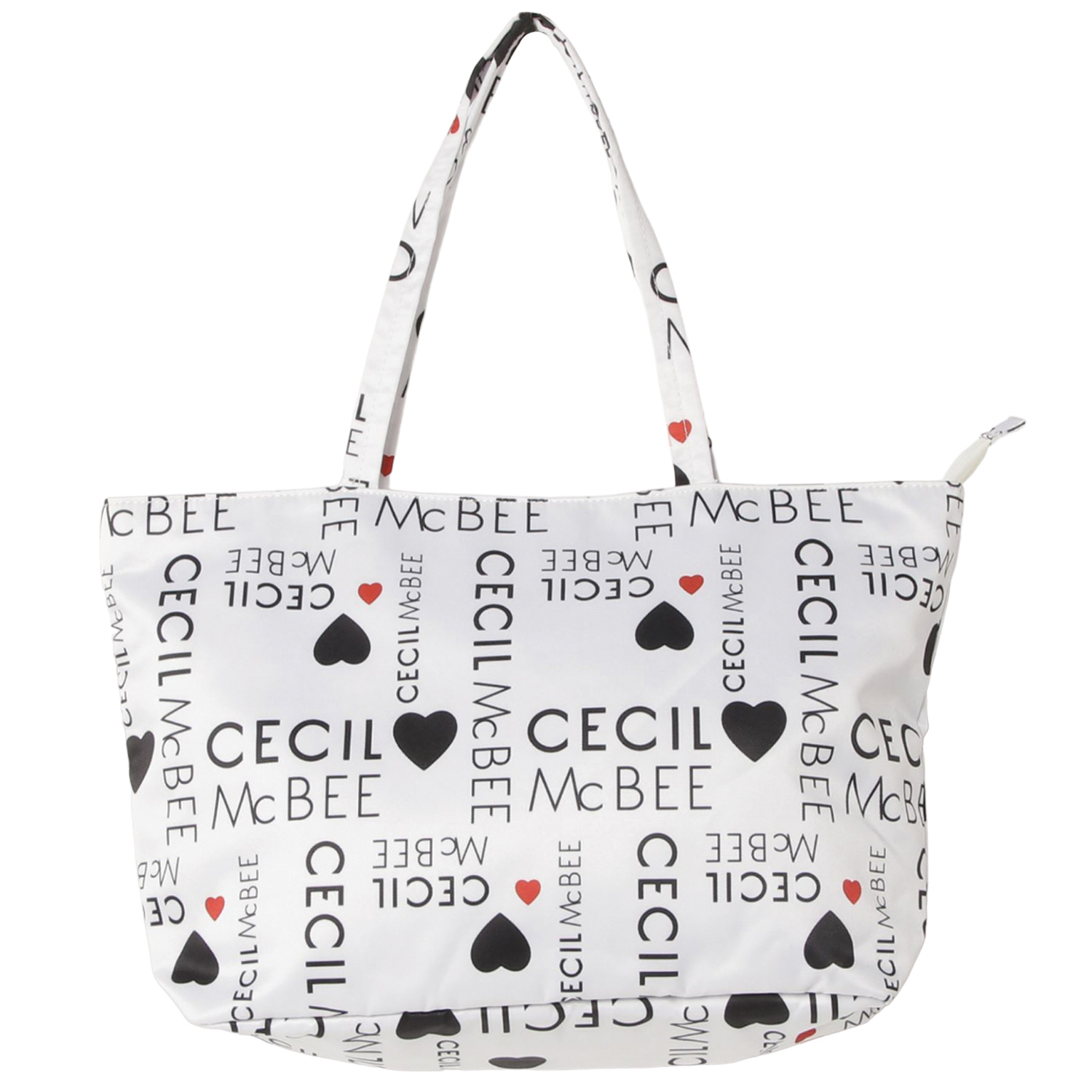 セシルマクビー CECIL McBEE トートバッグ レディース Lサイズ ファスナー付き ロゴパタ...