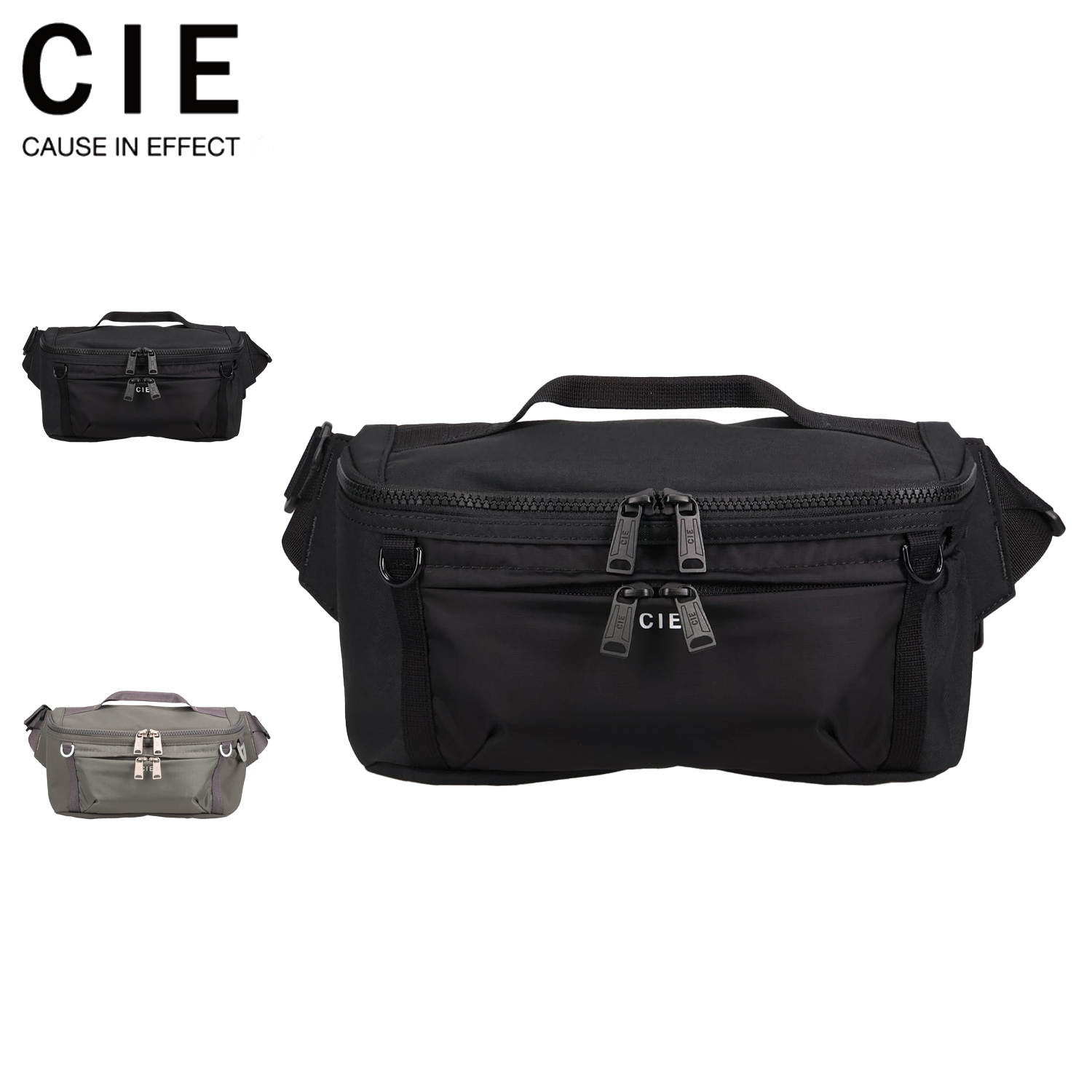 CIE シー バッグ ウエストバッグ ボディバッグ ワンショルダー メンズ 斜めがけ 防水 撥水 耐摩耗 ブラック グレー 黒 035002 CIE（シー） バッグ ウエストバッグ ボディバッグ ワンショルダー