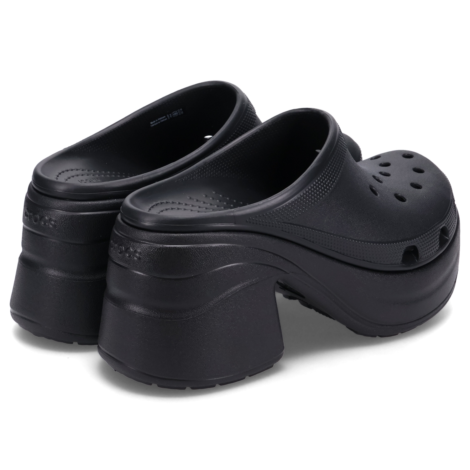 crocsブラック 厚底ハイヒールサンダル crocs（クロックス） サンダル クロッグ サイレン レディース 厚底