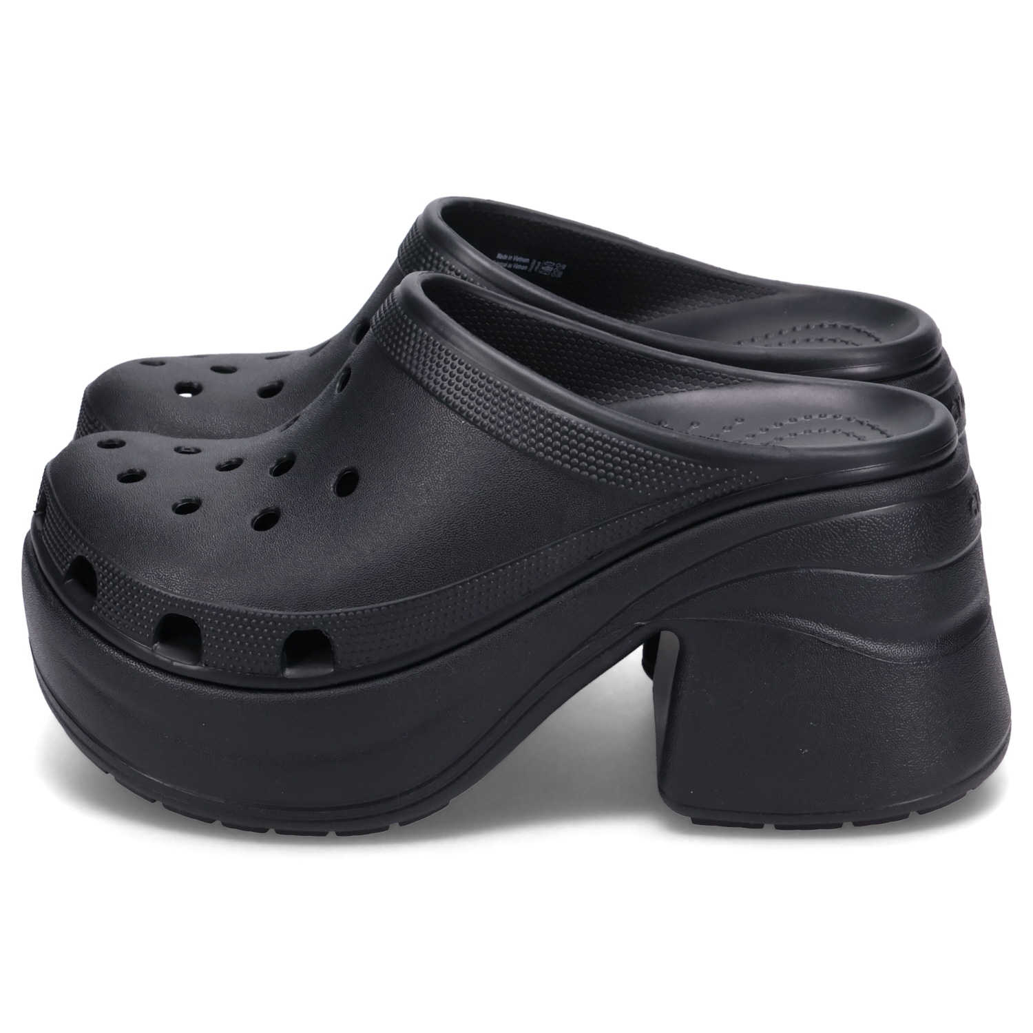 crocsブラック 厚底ハイヒールサンダル crocs（クロックス） サンダル クロッグ サイレン レディース 厚底