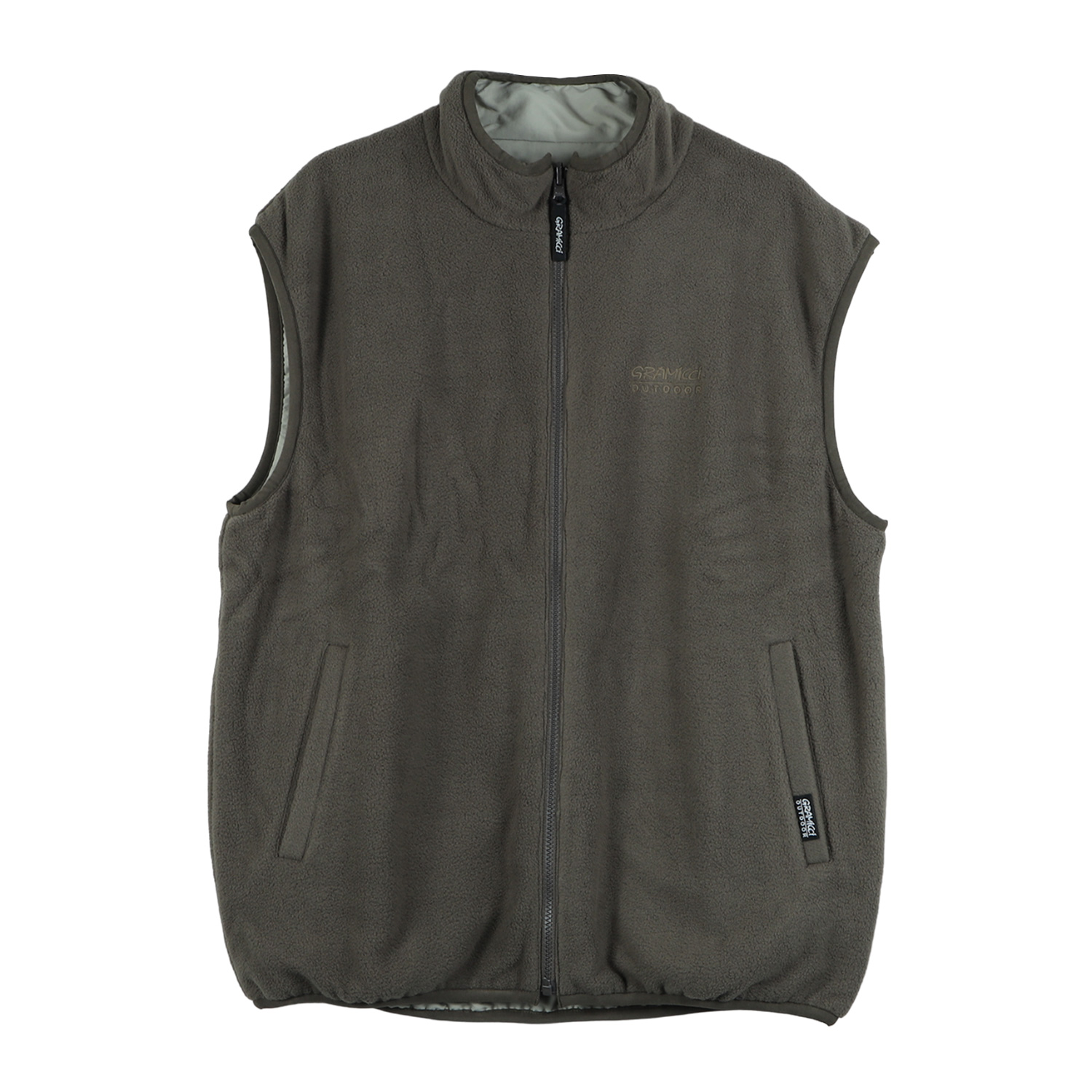 GRAMICCI グラミチ ベスト フリース アウター メンズ レディース リバーシブル REV FLEECE VEST ベージュ ダーク ネイビー カモ 迷彩 G3FU-J030｜goodslabo｜04